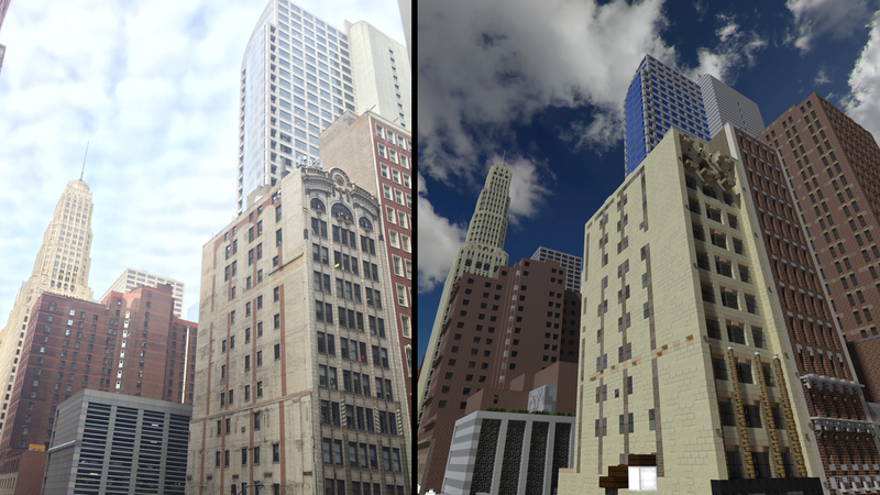 Illustration for article titled Building Chicago In Minecraft